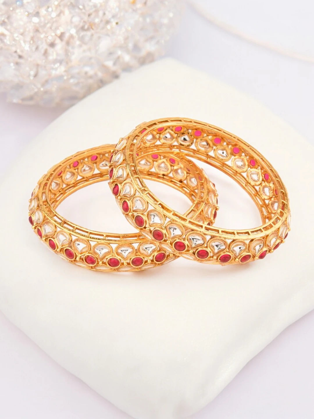 Gold Plated Ruby Bangles