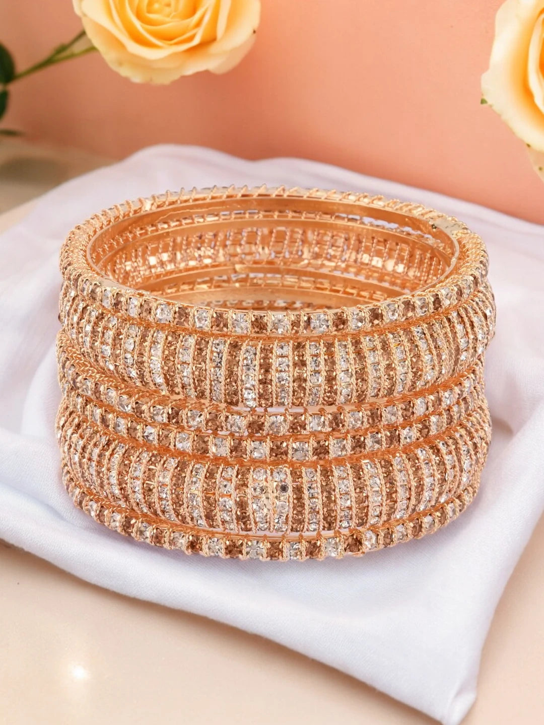 Cz Stones Bangle Chuda Set