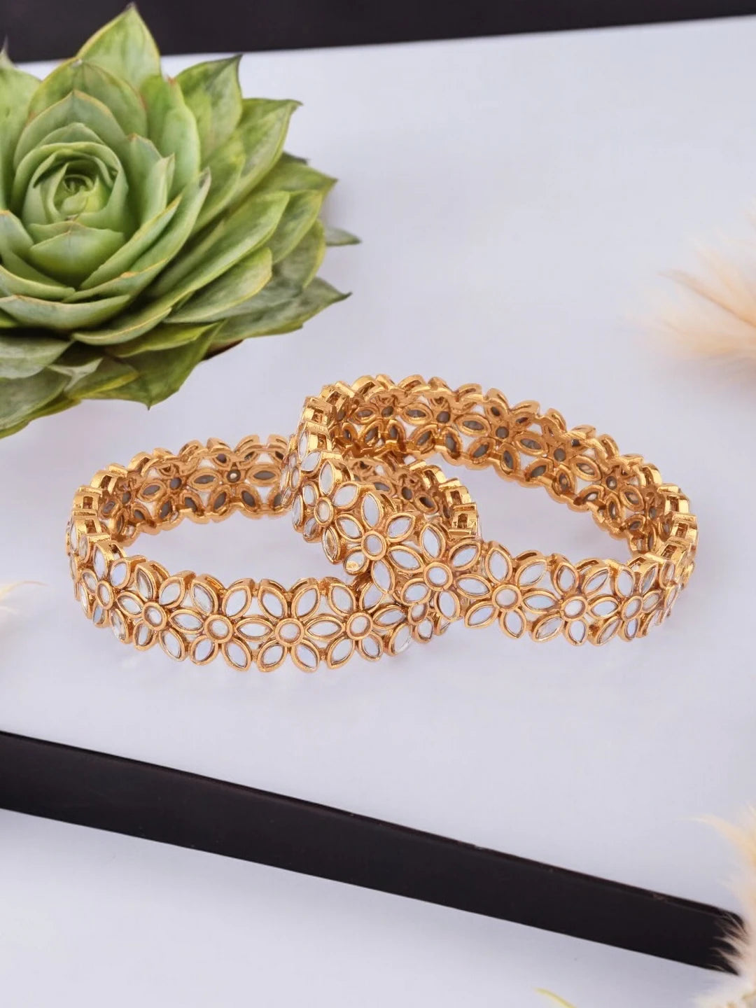 Floral Mirror Bangles