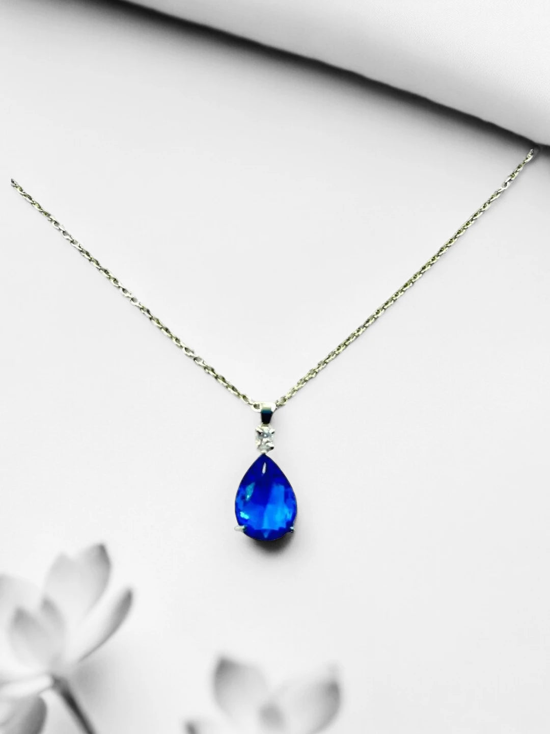 Royal Blue Drop Pendant Chain